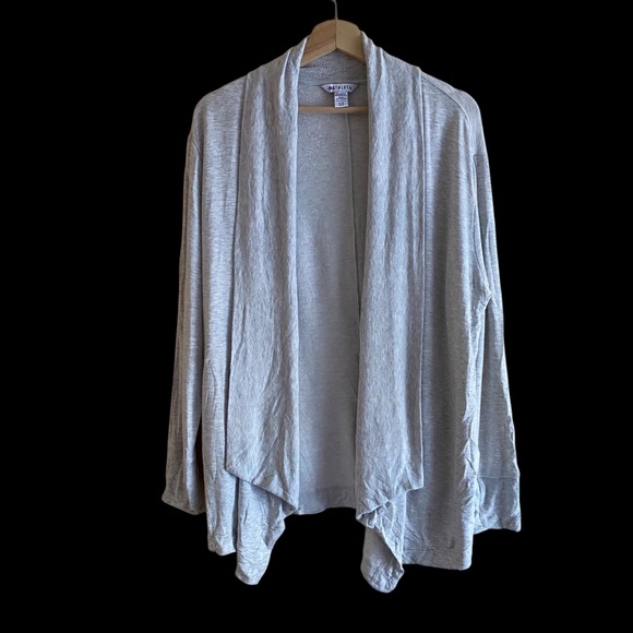 Athleta Pranayama Restore Wrap Woman LP Large Petite Grey Open Cardigan Pockets - Picture 16 of 16